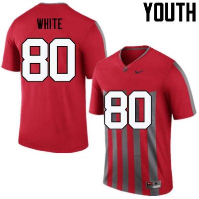 Youth Ohio State Buckeyes #80 Brendon White Throwback Nike NCAA College Football Jersey Trade HUO7044GC
